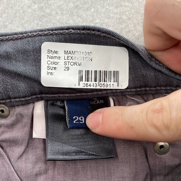 Modern American Lexington Slim Jeans Mens 29x32 Storm Wash Gray Denim Stretch - Picture 5 of 14